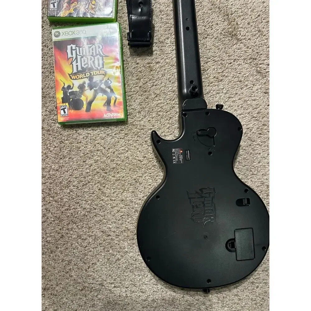 Red Octane Xbox 360 Guitar Hero Les Gibson Controller Bundle 2 Games Tested